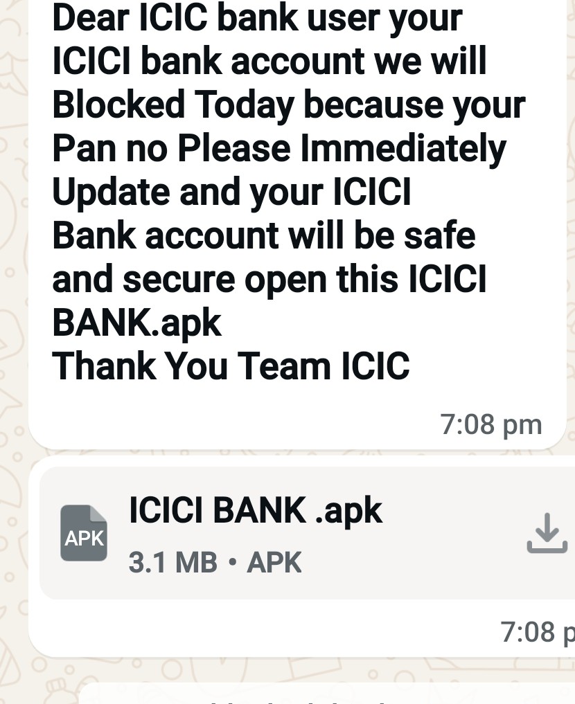 PAN details for ICICI account