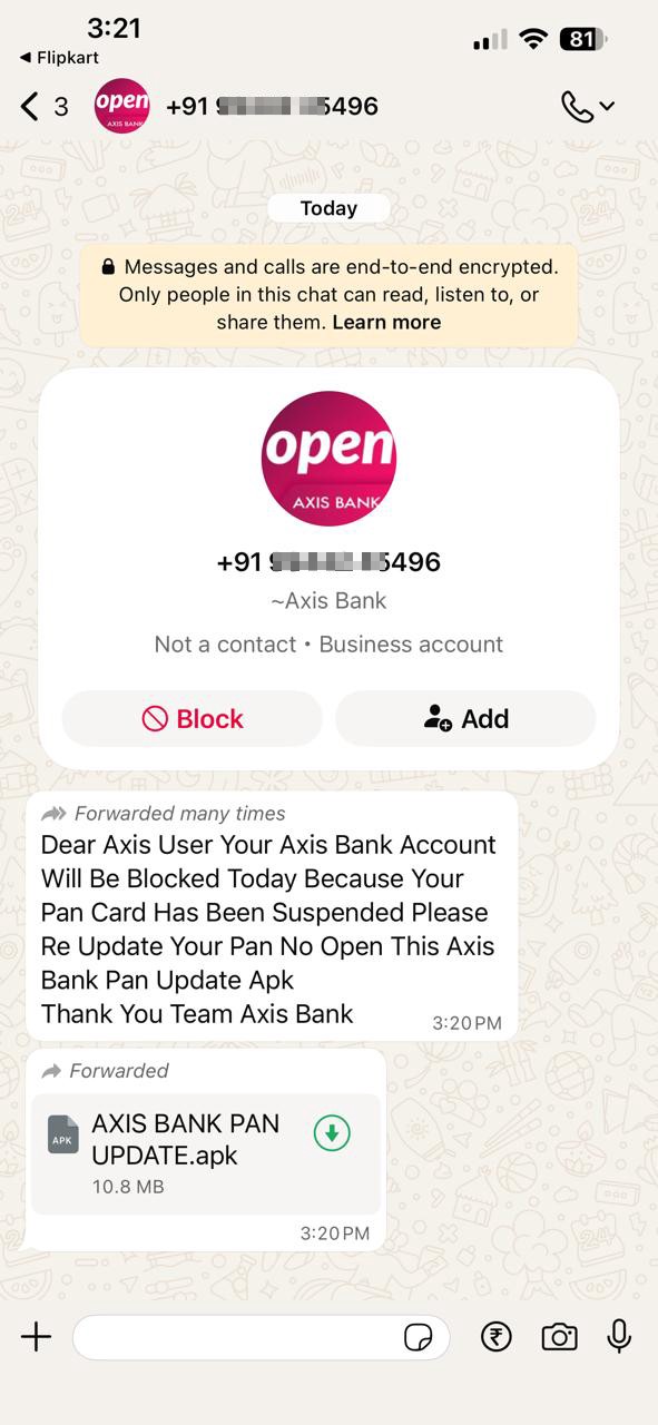 Axis Bank KYC update scam