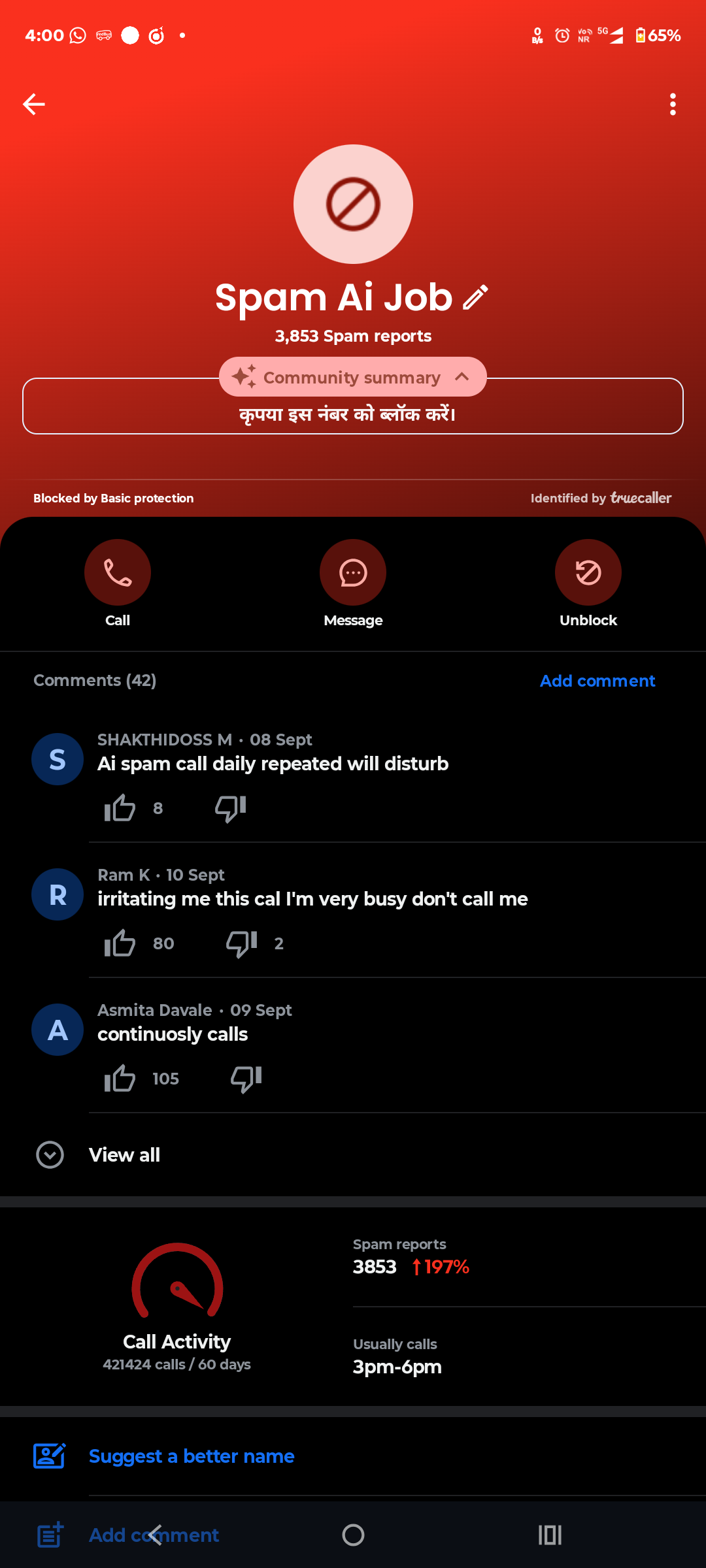 spam  AI call daily 