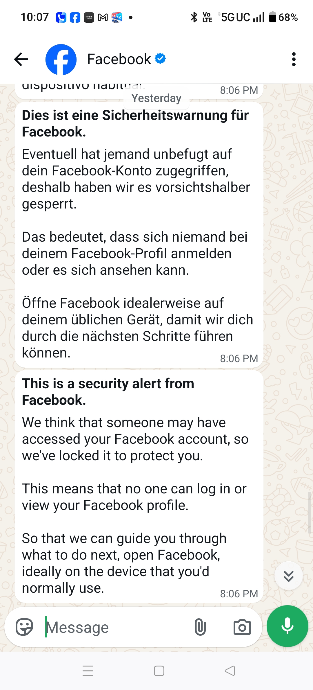 Facebook scam email in mass - image 2