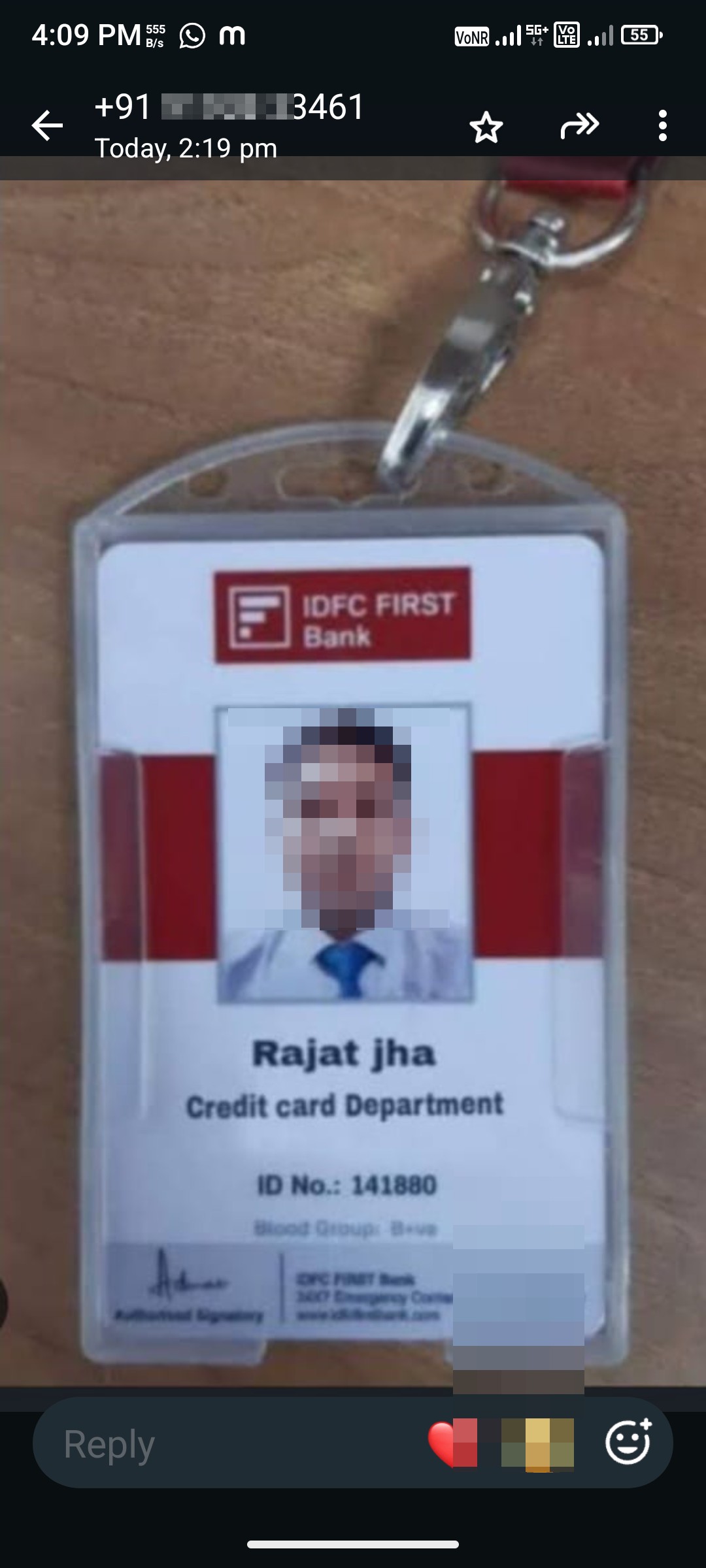 idfc fake credit card scan