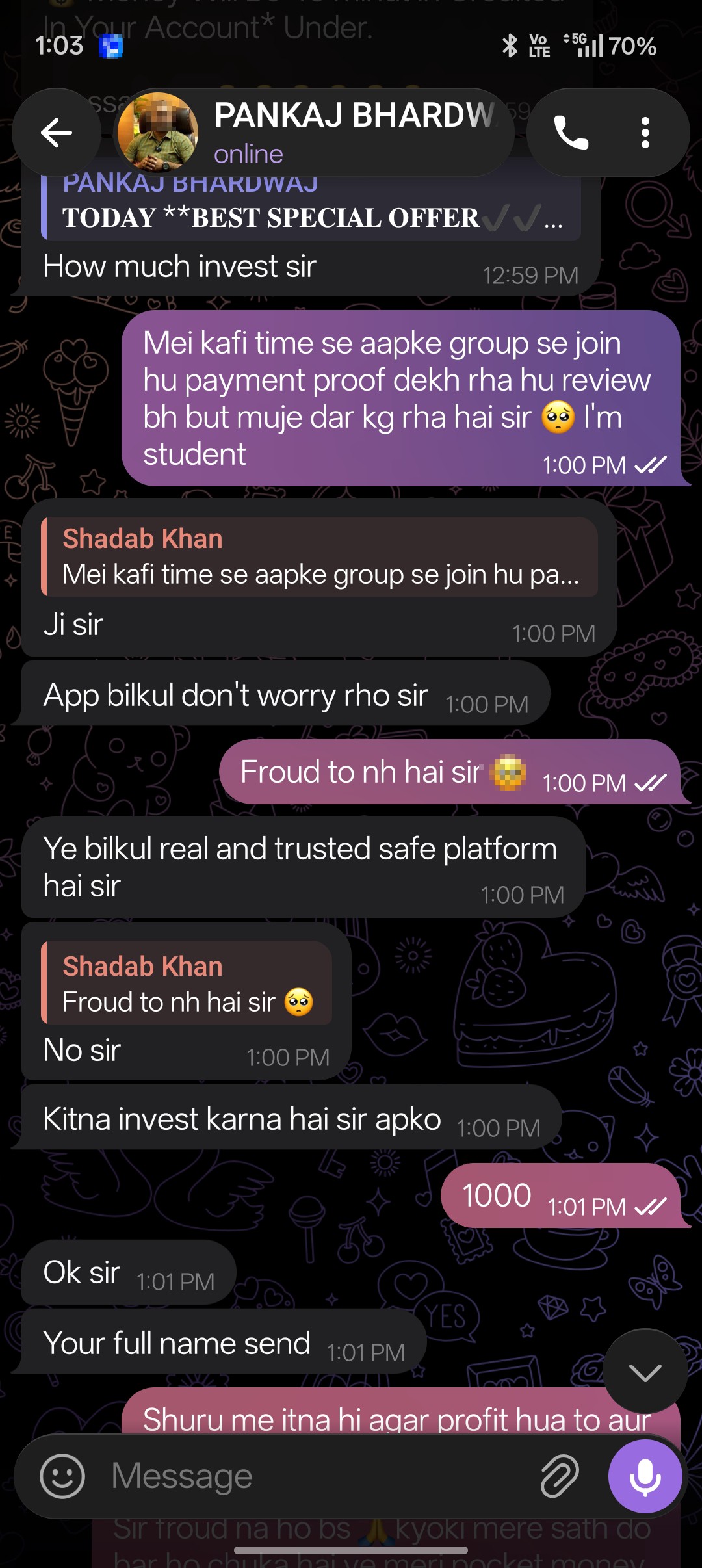 Pankaj bharadwaj scammer 😡 telegram 