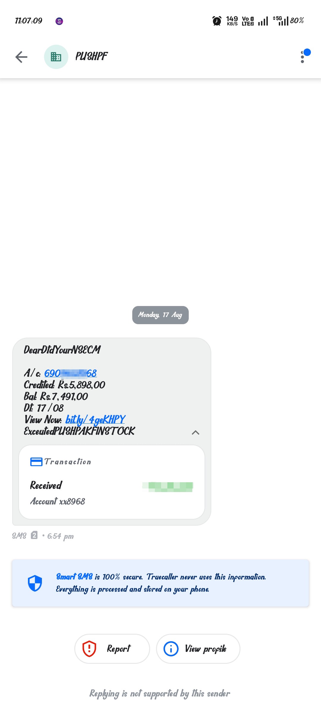 credited message are real scam 