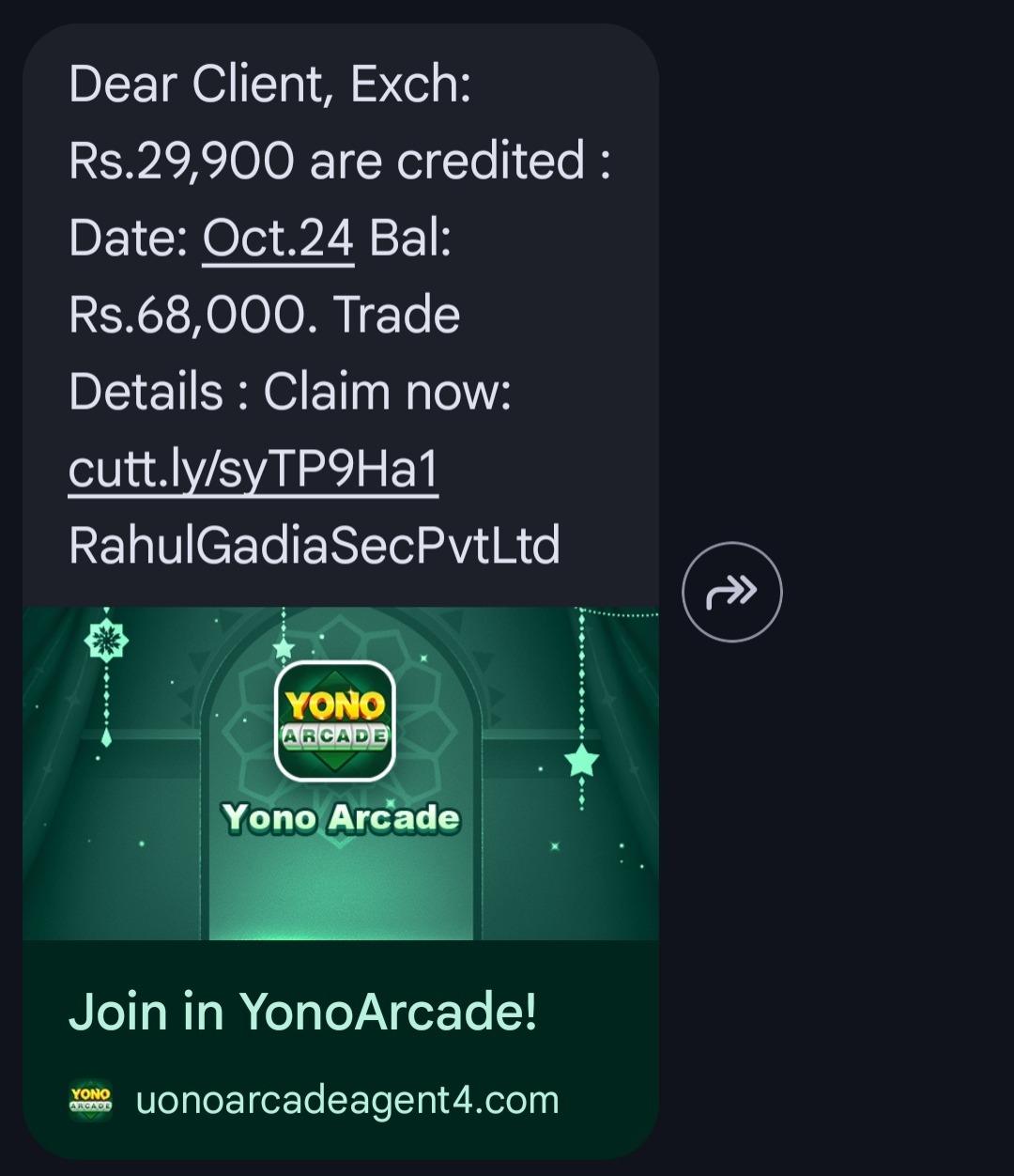 scam money received 