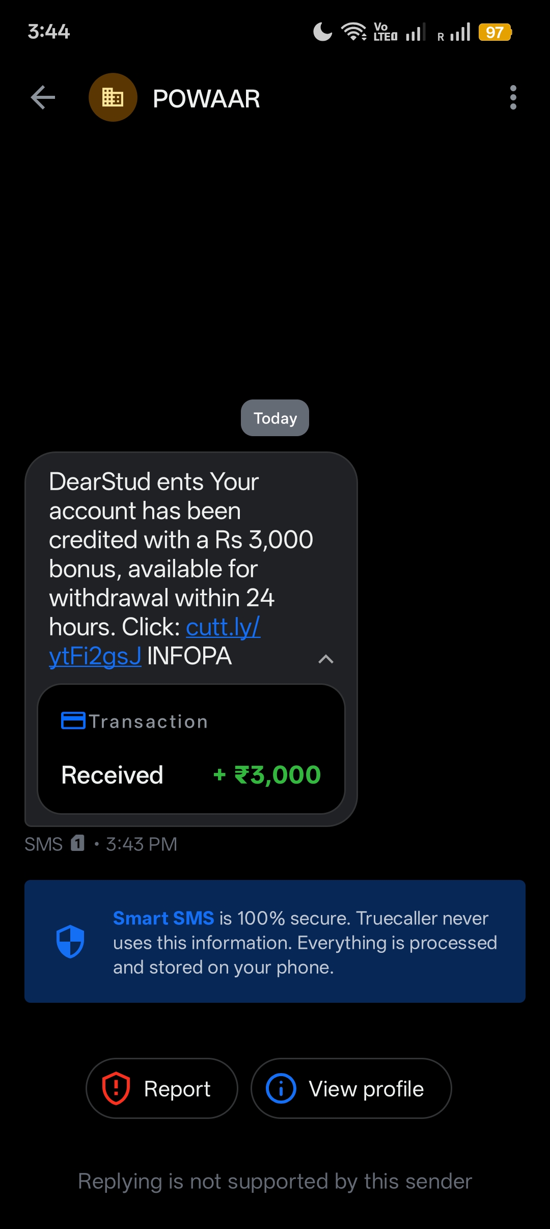 Avoid scam of this message 