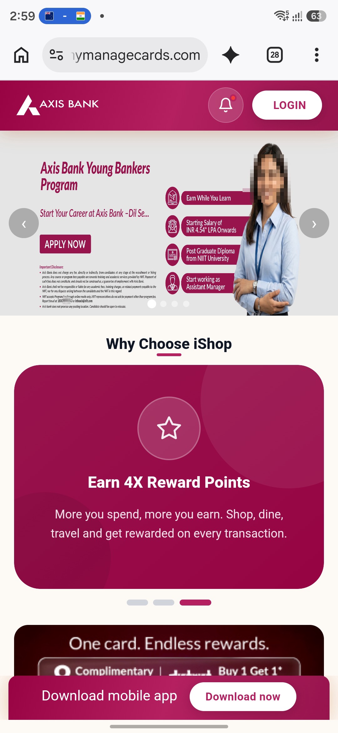 AXIS BANK FAKE WEBSITE