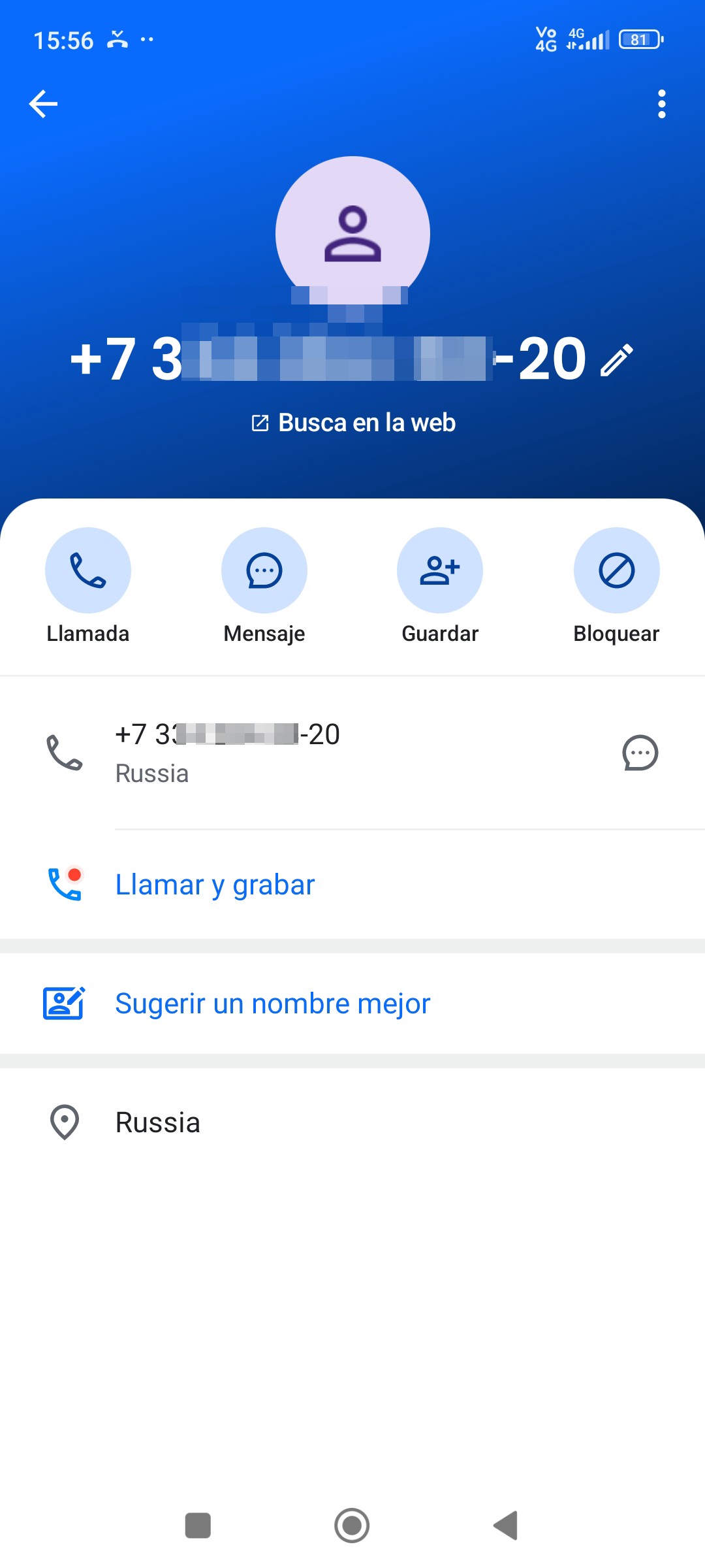 Calls from supposed country Russia but they are Colombians