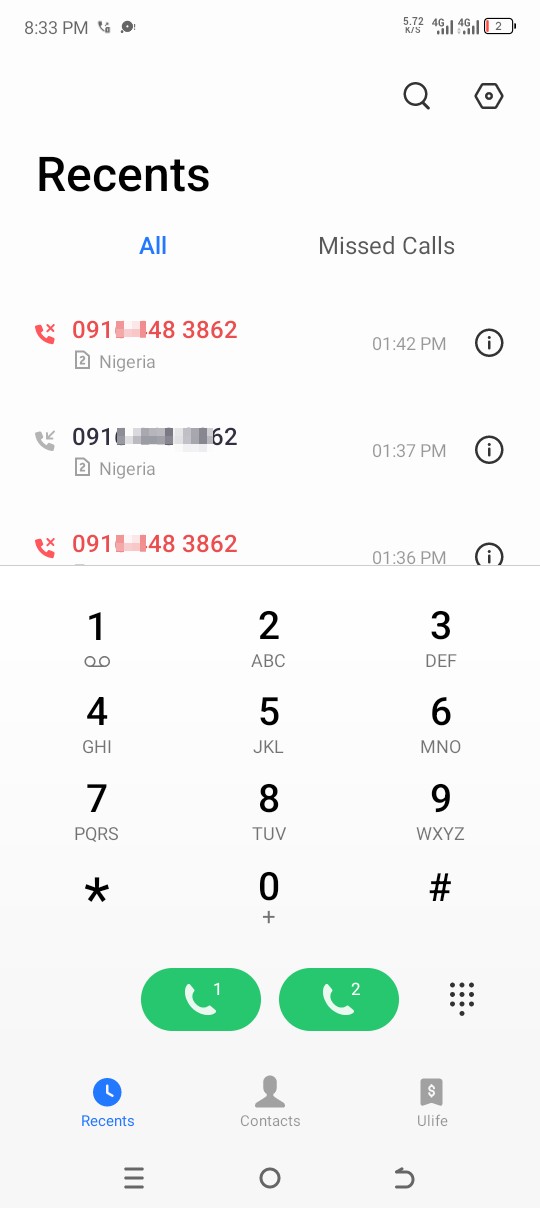 A strange recent call