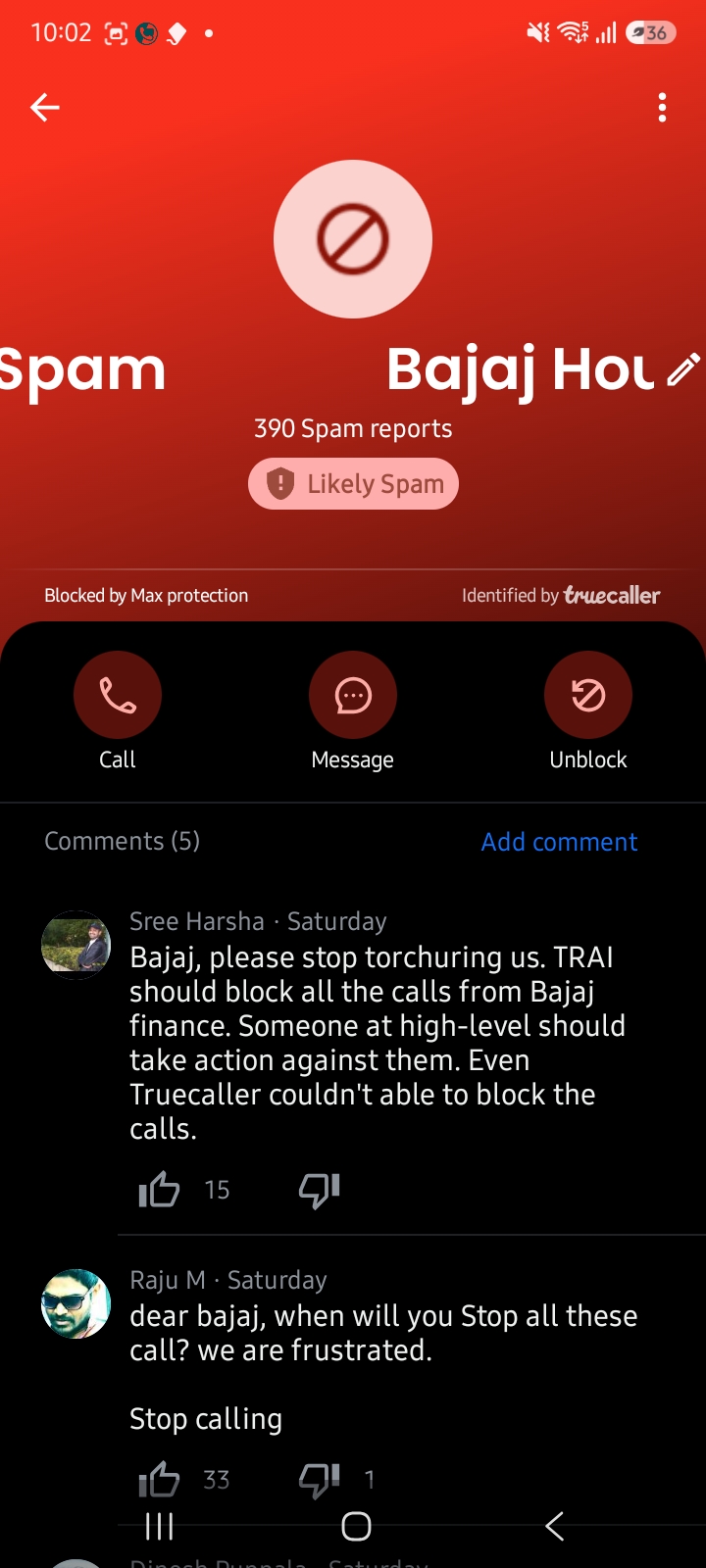bajaj finance spam - image 3