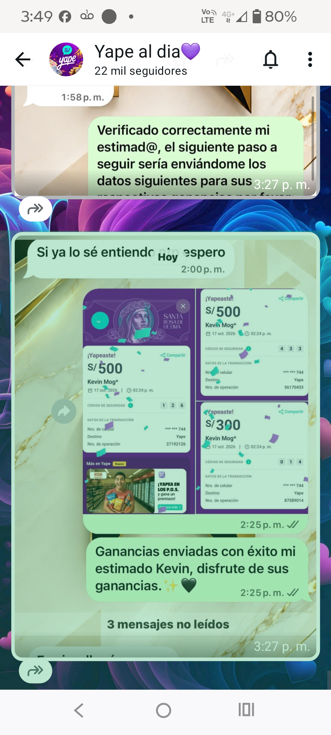 Investment scam with YAPE