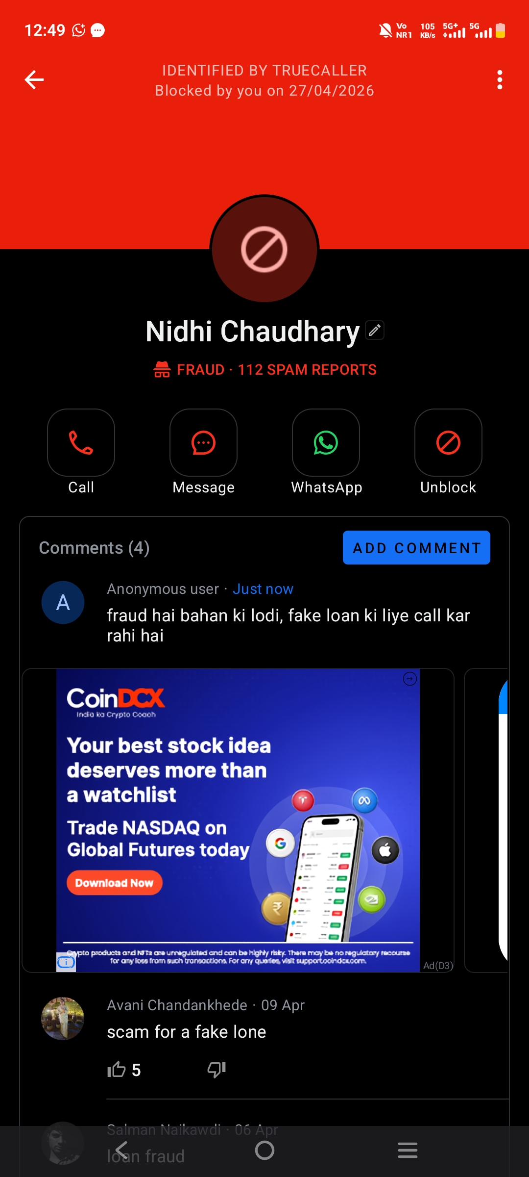 Calling for a loan which I haven't taken, but someone has used my name