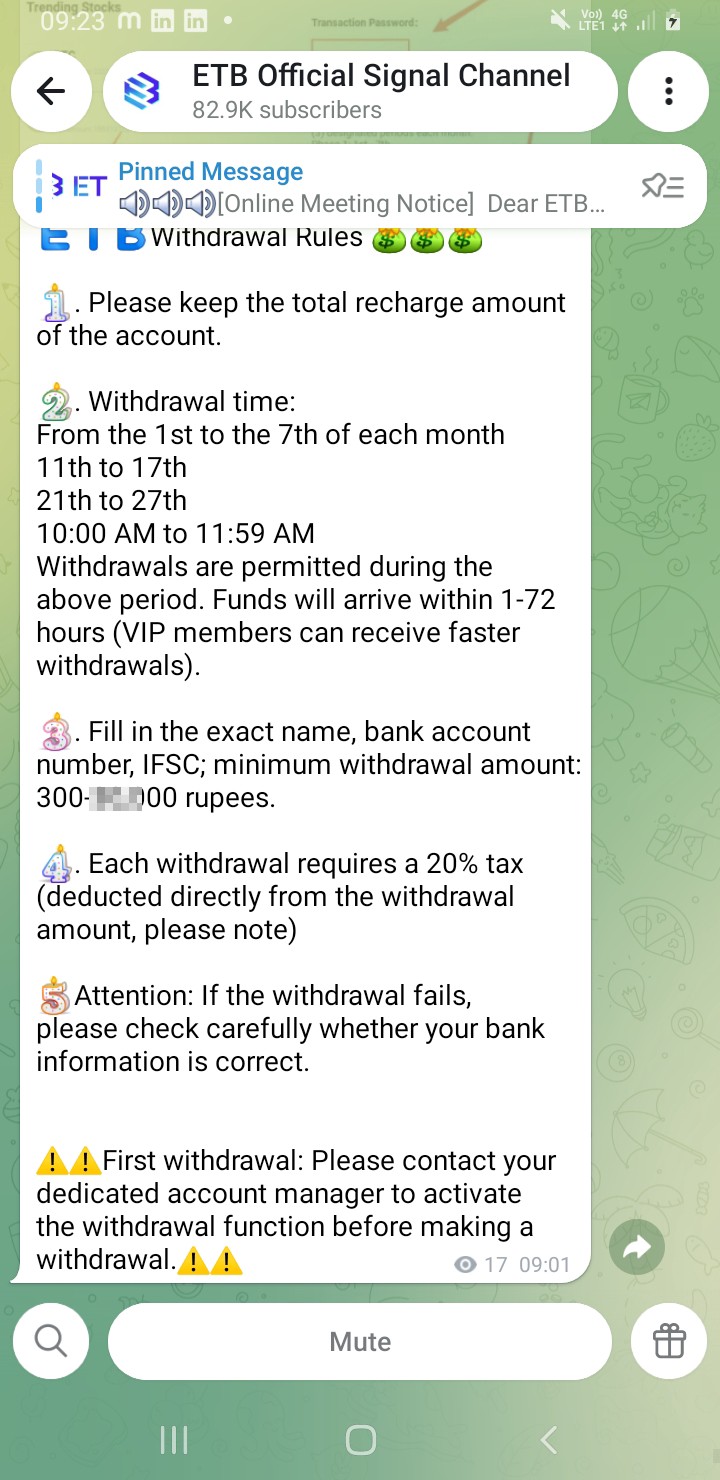 ETB Exchange fraud
