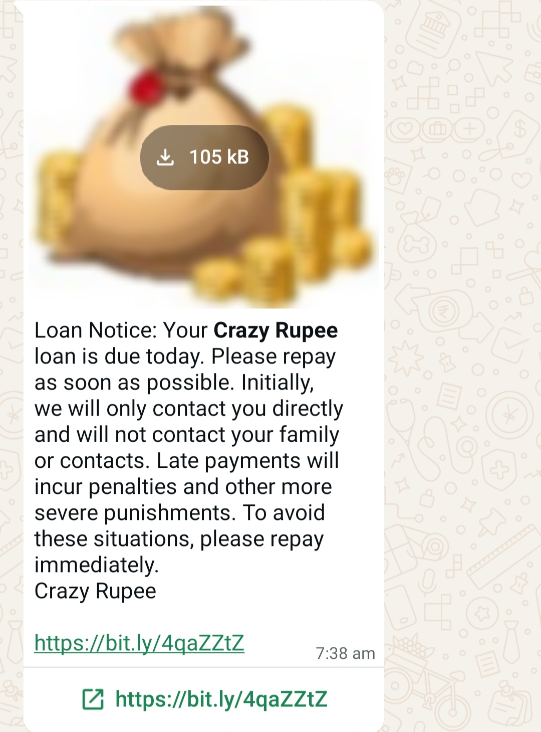 Fake message about loan payment, do not open the link - image 3