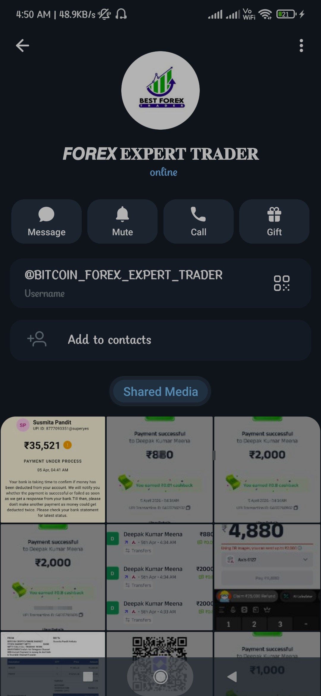 Online trading earning money fraud 