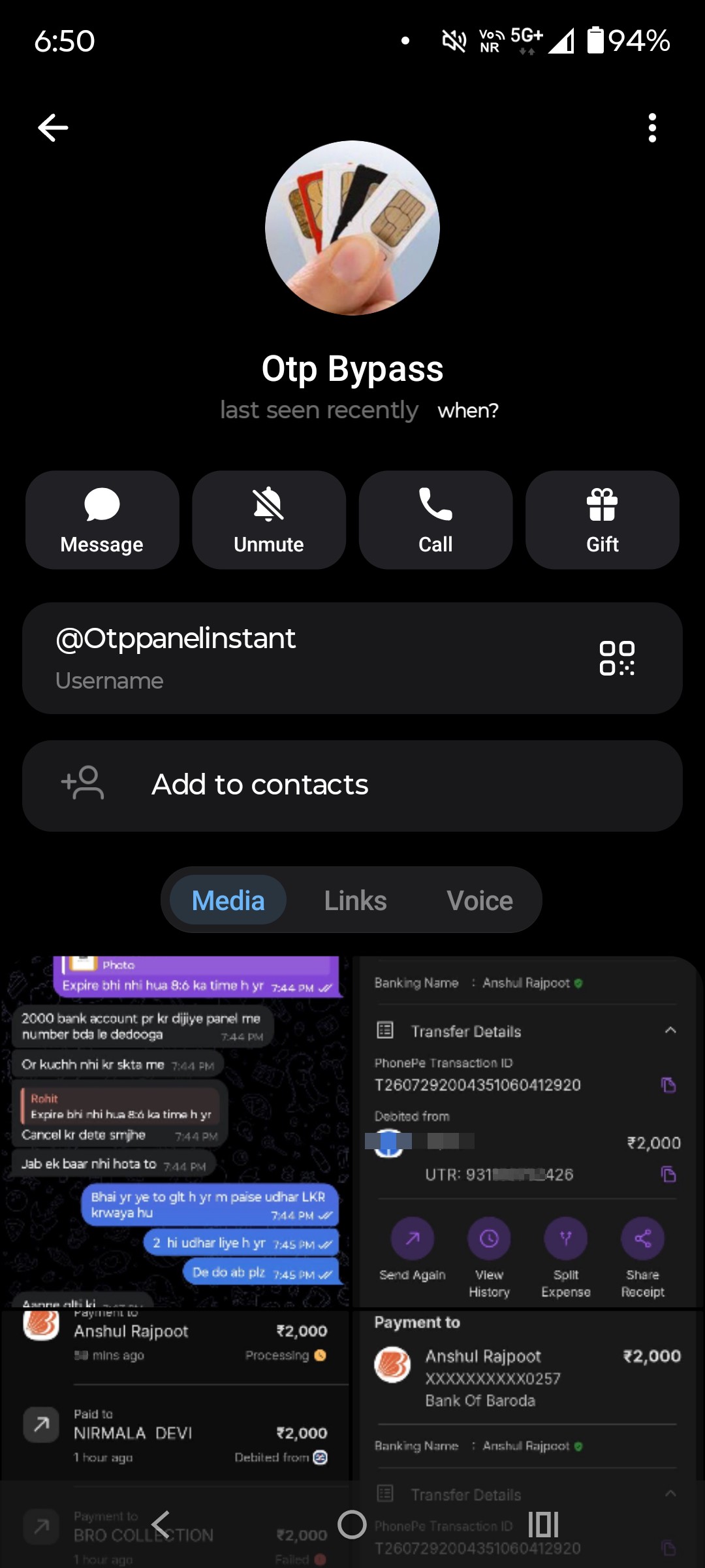 telegram otp pannel fraud