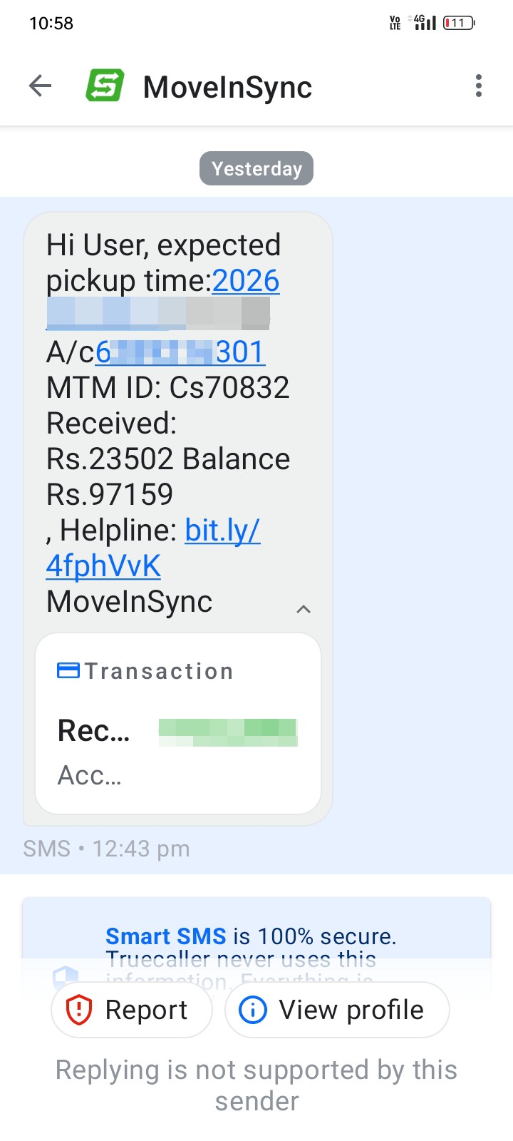 The money has arrived