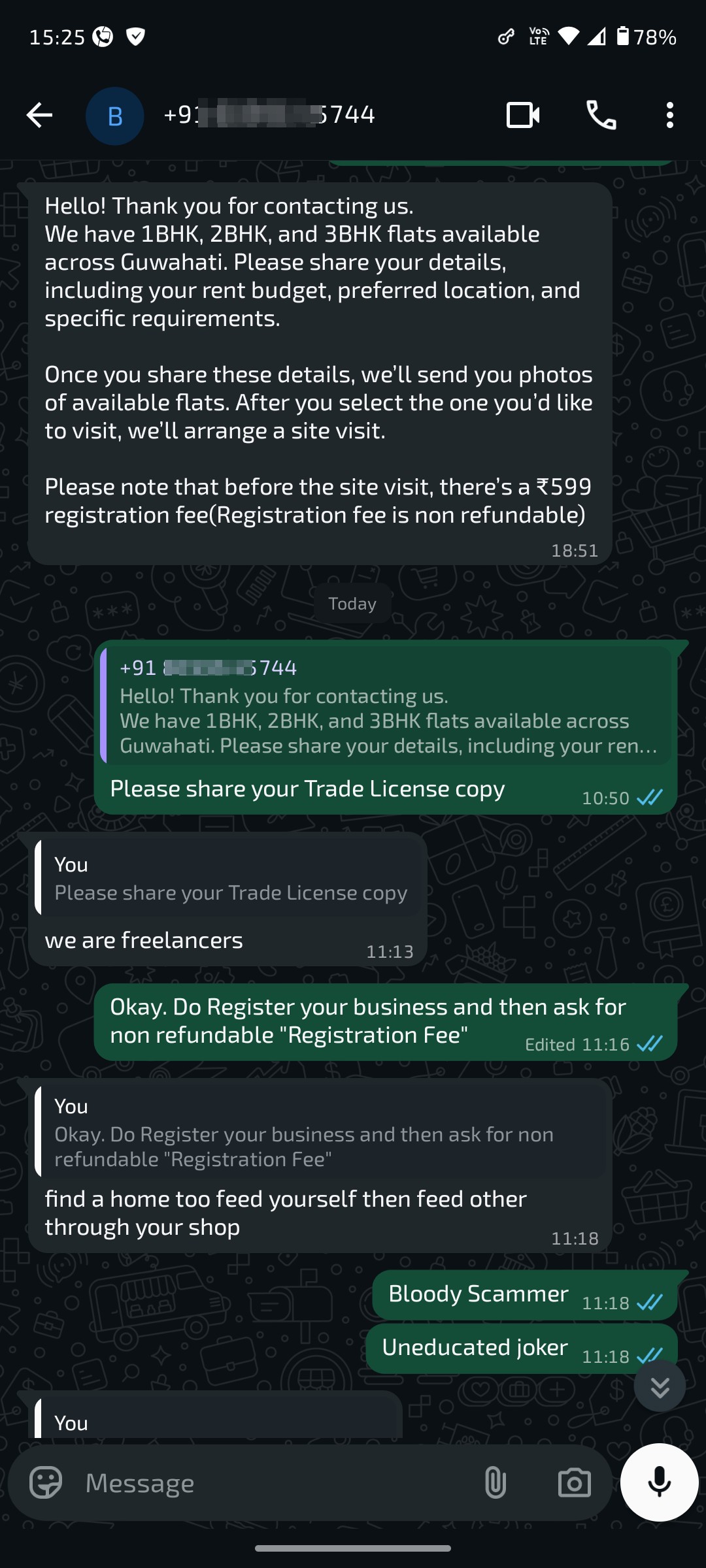 Fake Renthouse advance fee scam