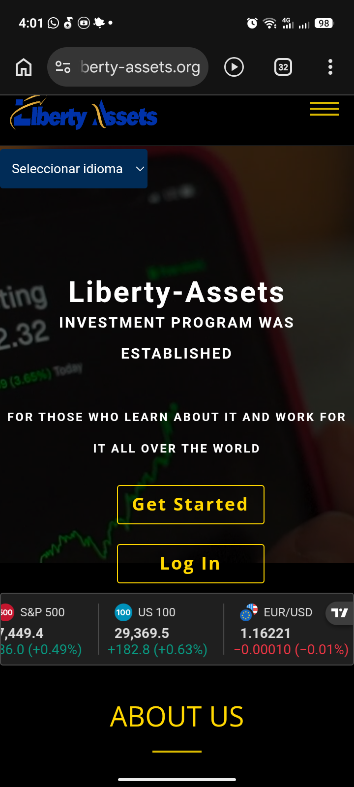 Scam involving supposed deposit in Liberty Assets