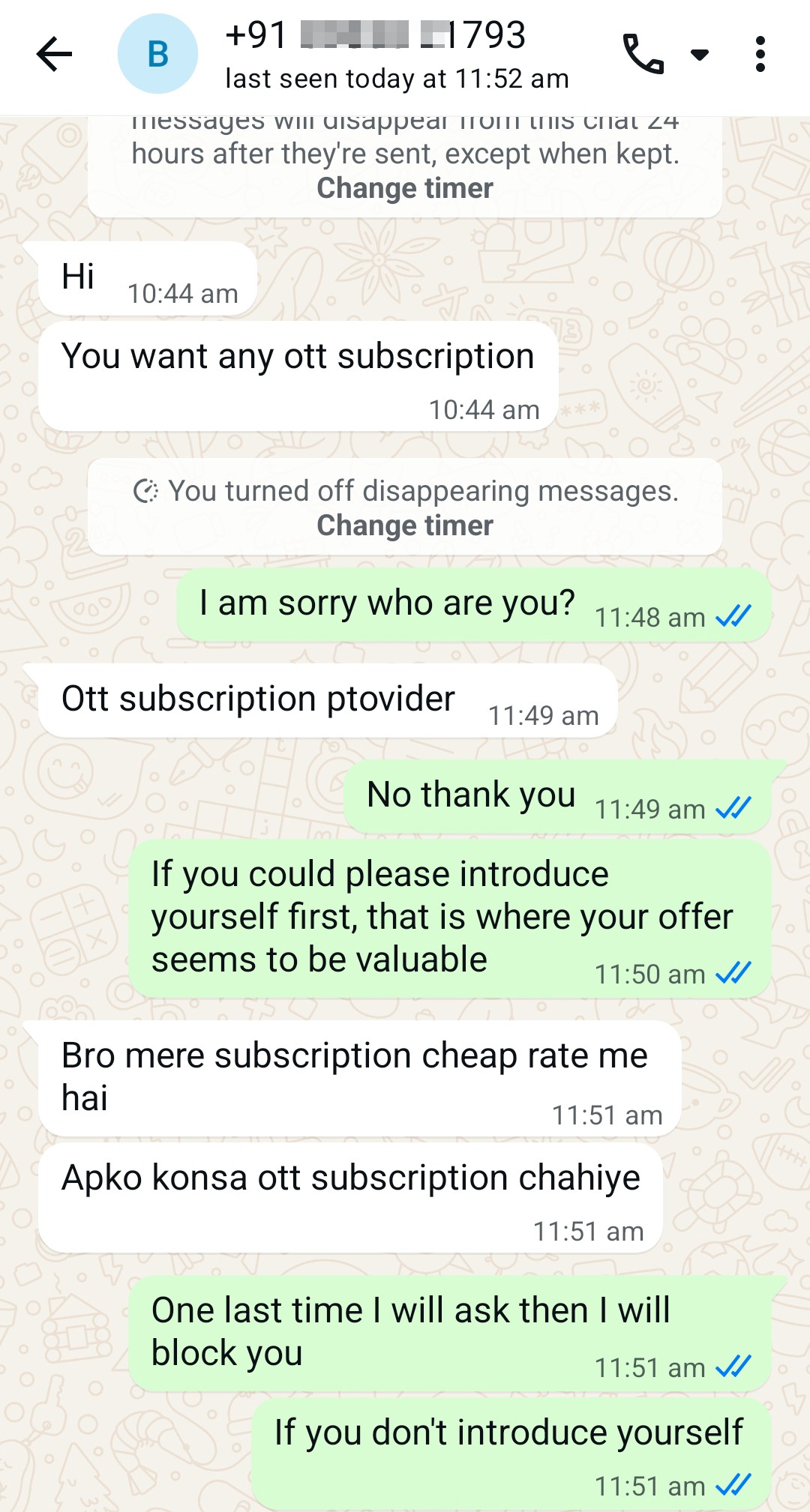 OTT subscription scam
