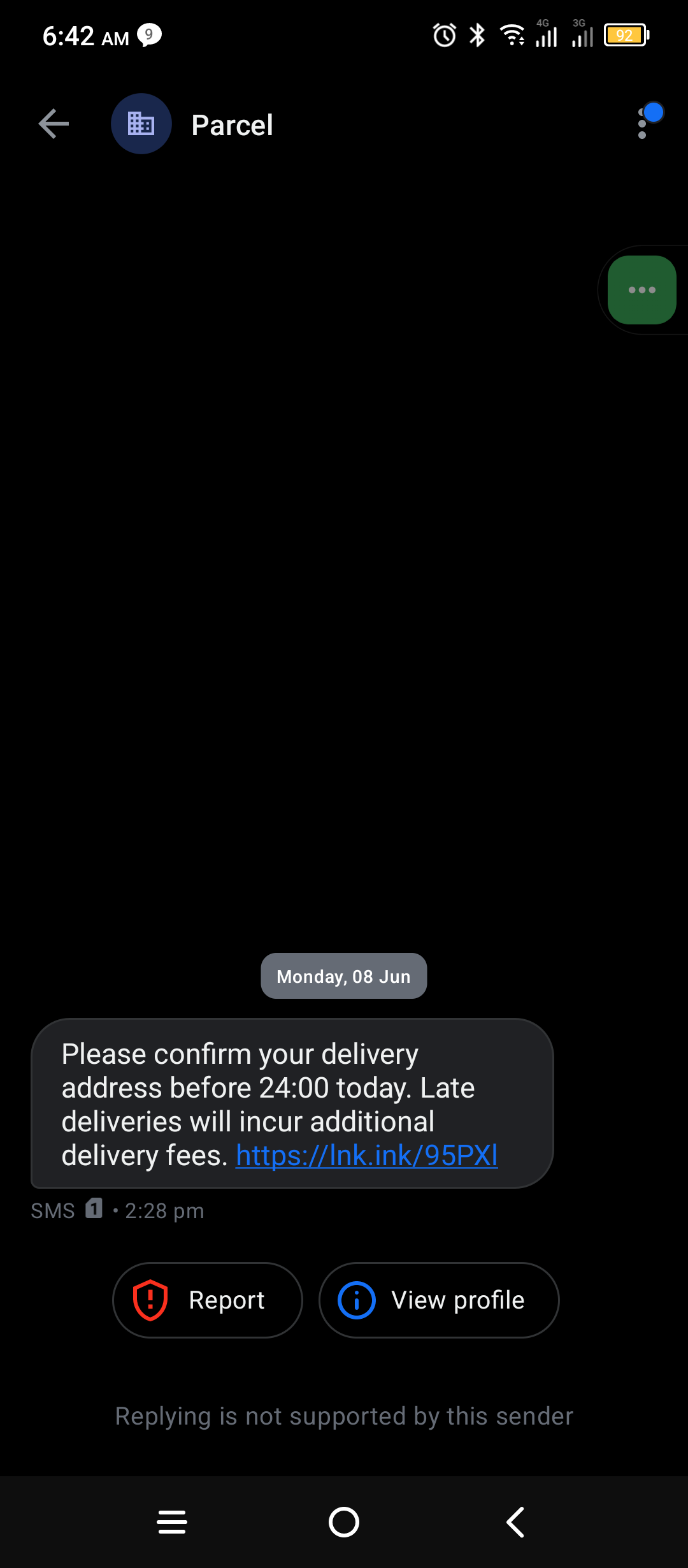 Parcel Scam Alert 