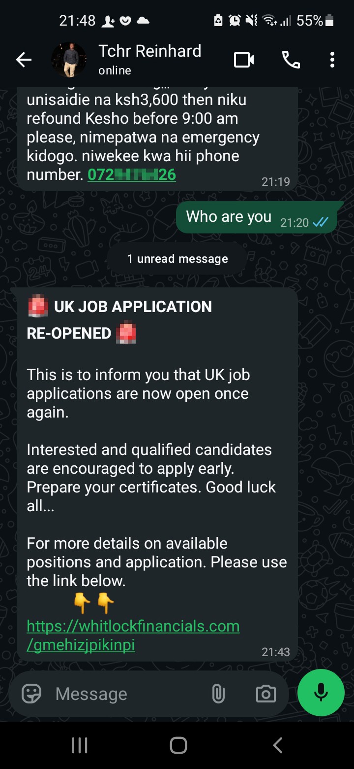 SCAMMING THROUGH A LINK OF JOBS IN UK - image 2