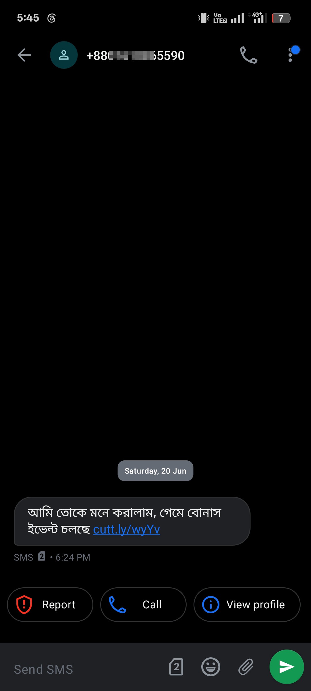This guy just sent a scam gambling message.