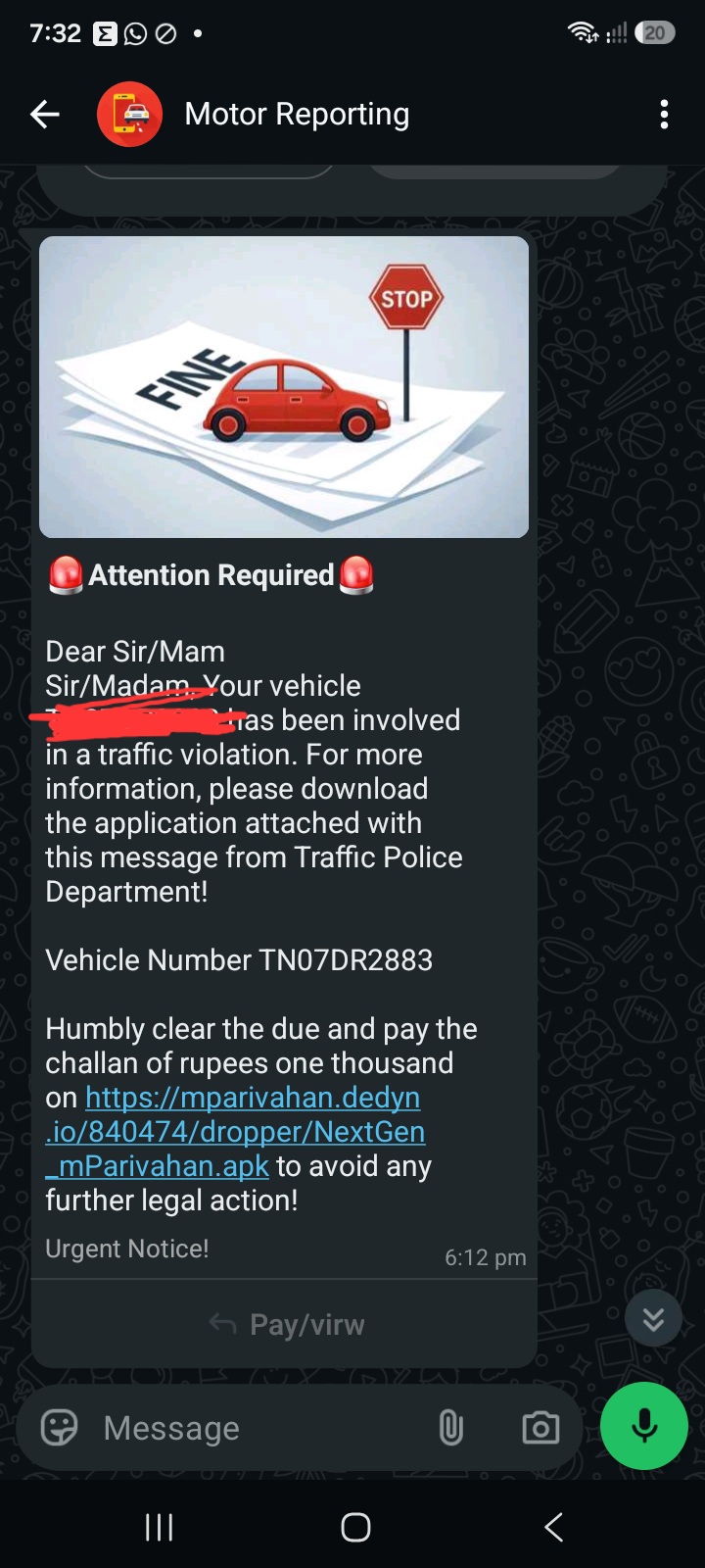 Beware of vehicle challan scams