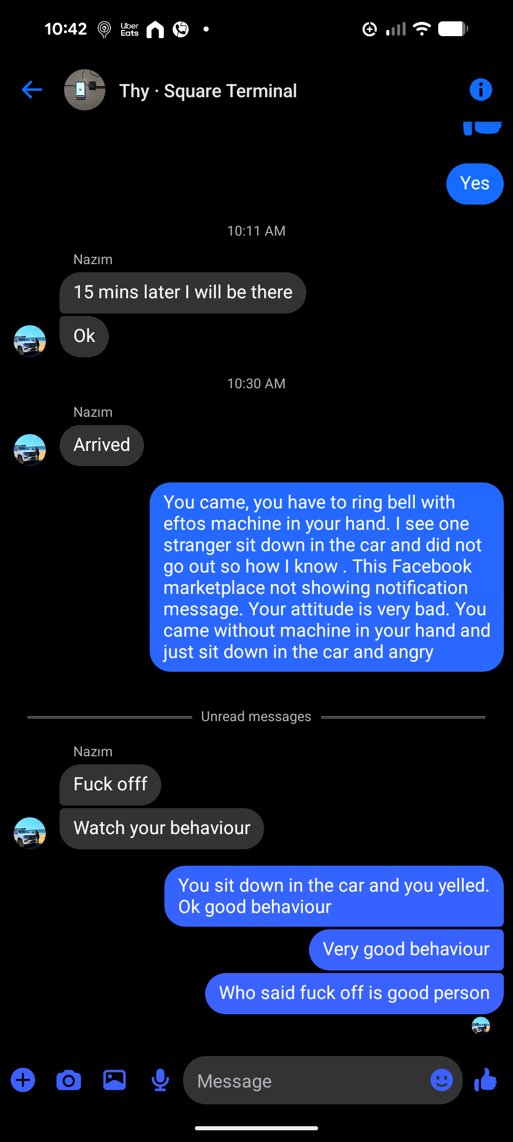 eftos machine selling on Facebook marketplace 