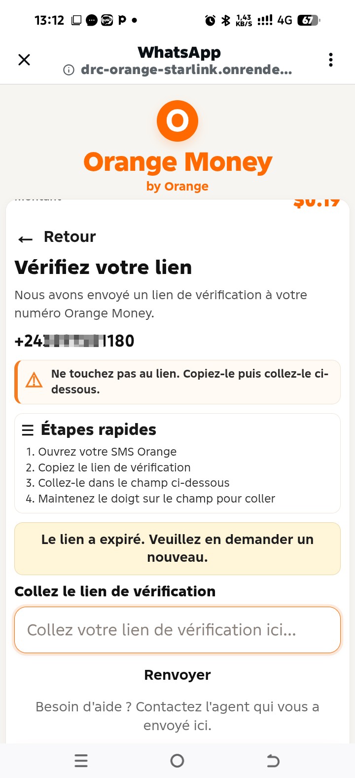 Internet scam in the name of Sterling, money theft via Orange Money