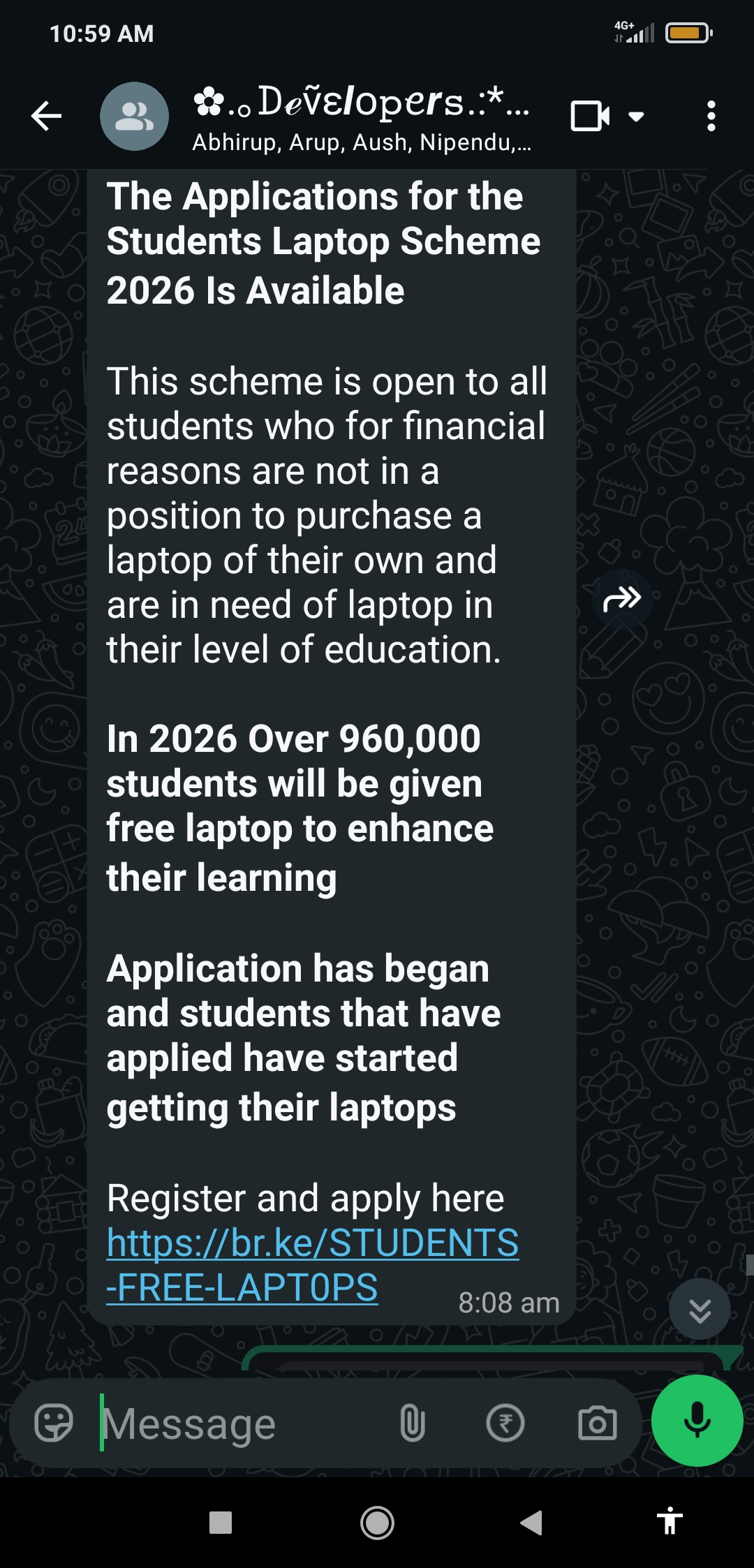 Scam claiming to give free laptops to students