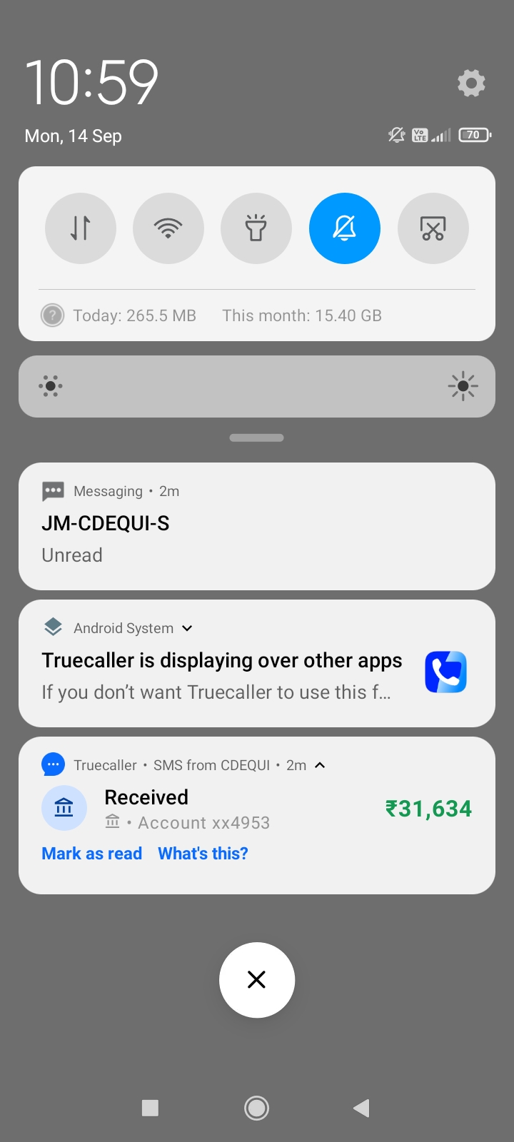 fake received money