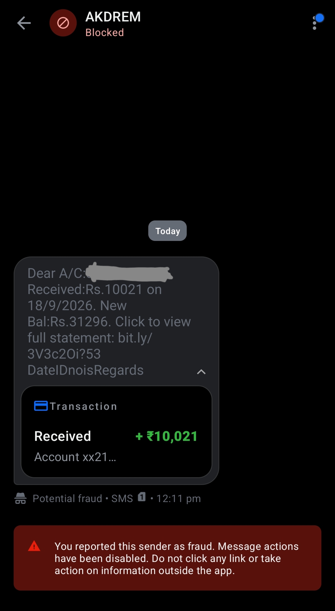beware of scammers who send amount received msgs
