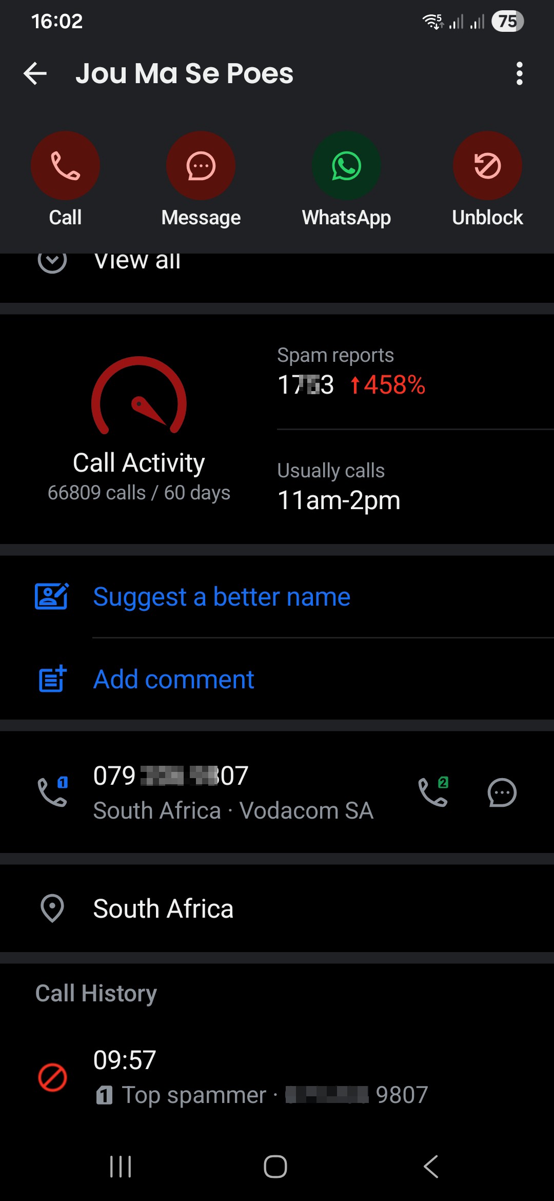 Please report this number
