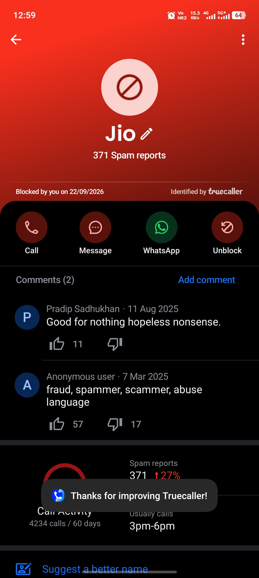 Jio Spam Call Increased recently. - image 2