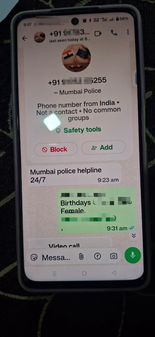 WhatsApp scam impersonating Mumbai Police to collect personal info