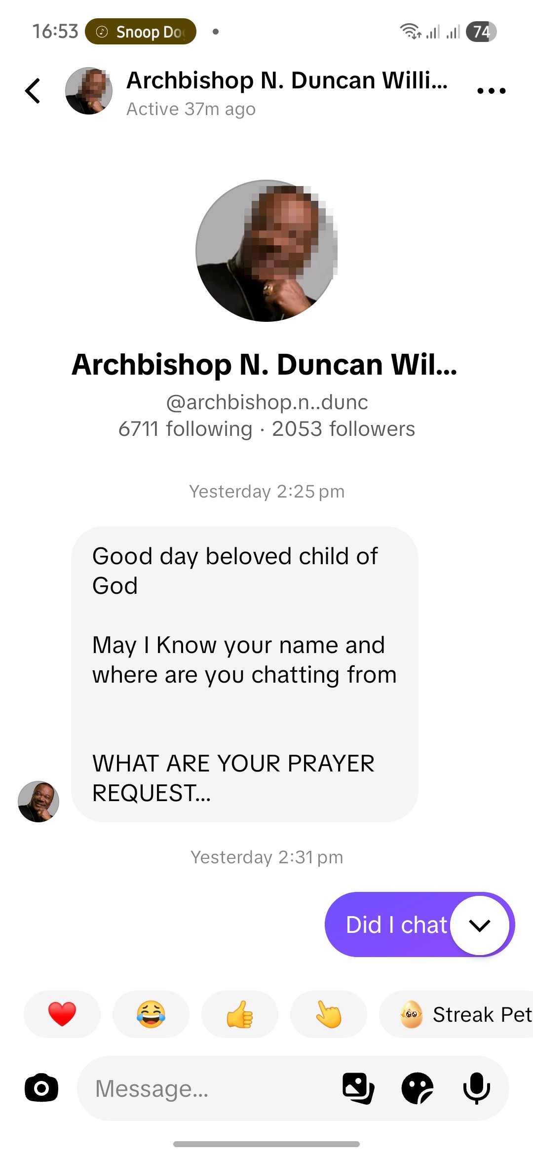 fake pastors account 