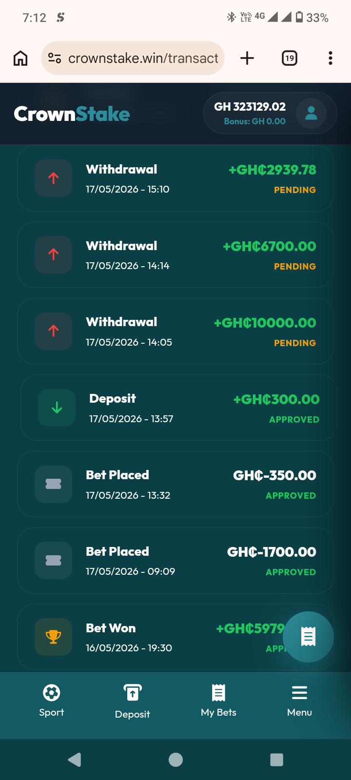 SCAM BETTING WEBSITE...CROWN STAKE. - image 2