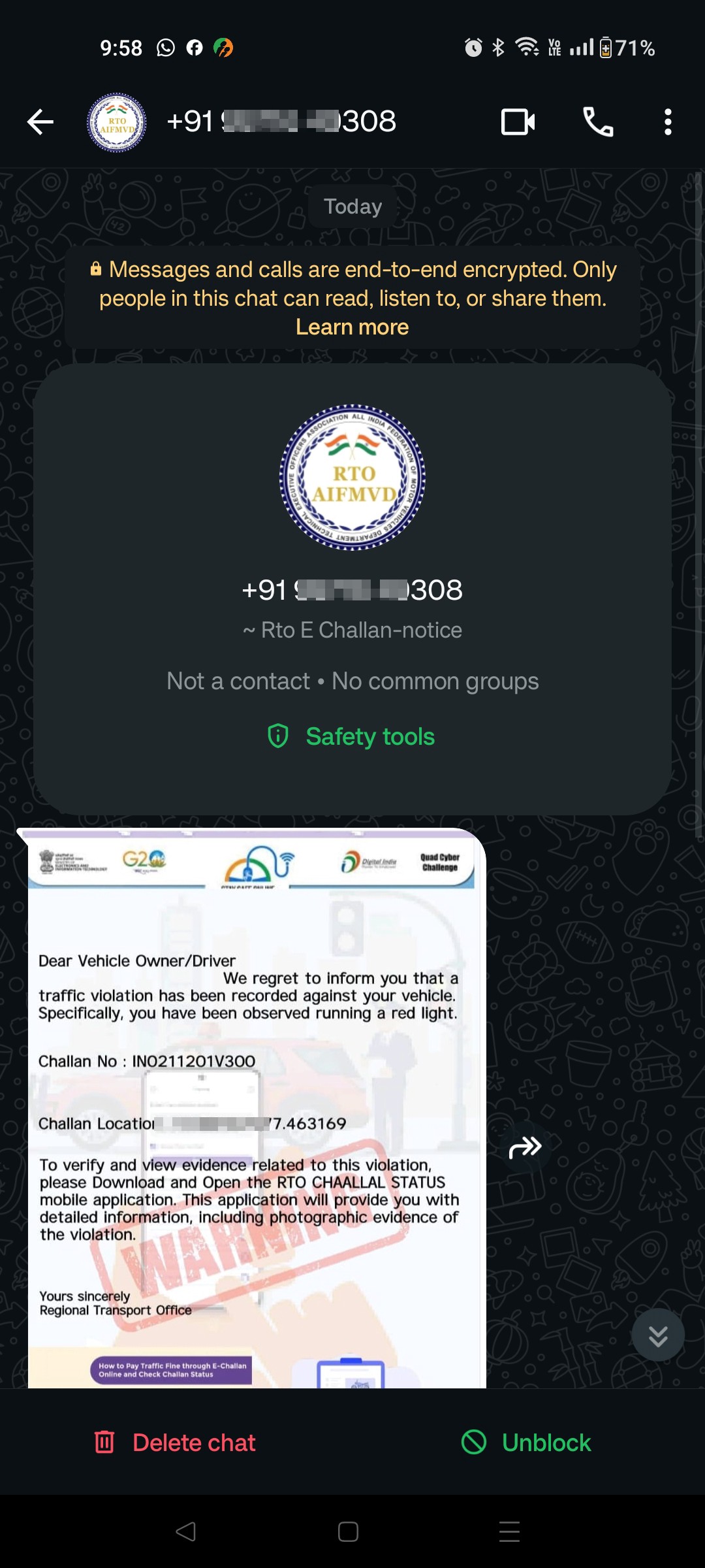 RTO Echallan scam