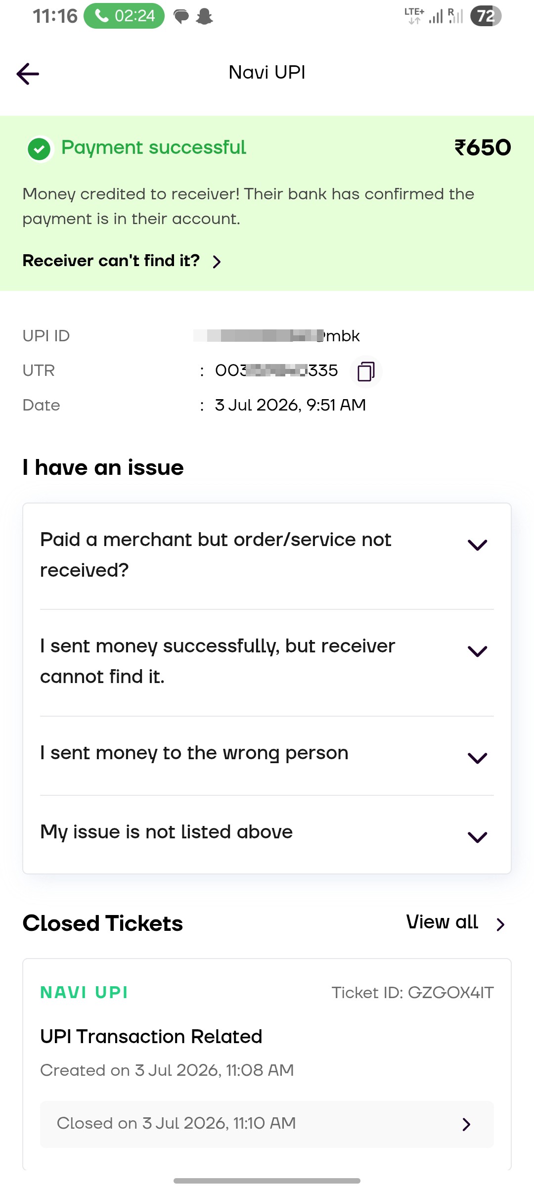 Stopped fake customer care and sent money.