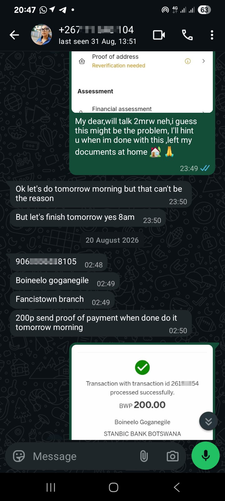 Agent scam