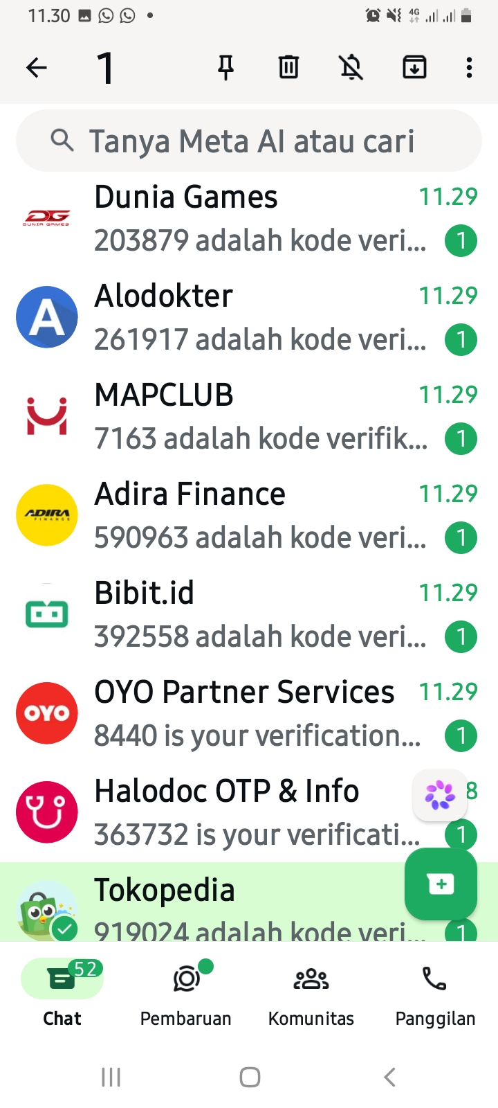 OTP code sent to the wrong number