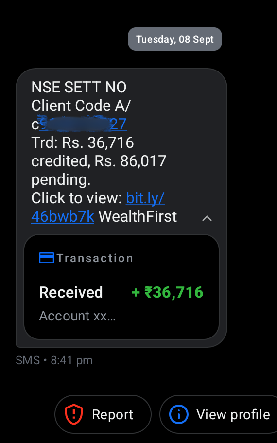 fraud money received 