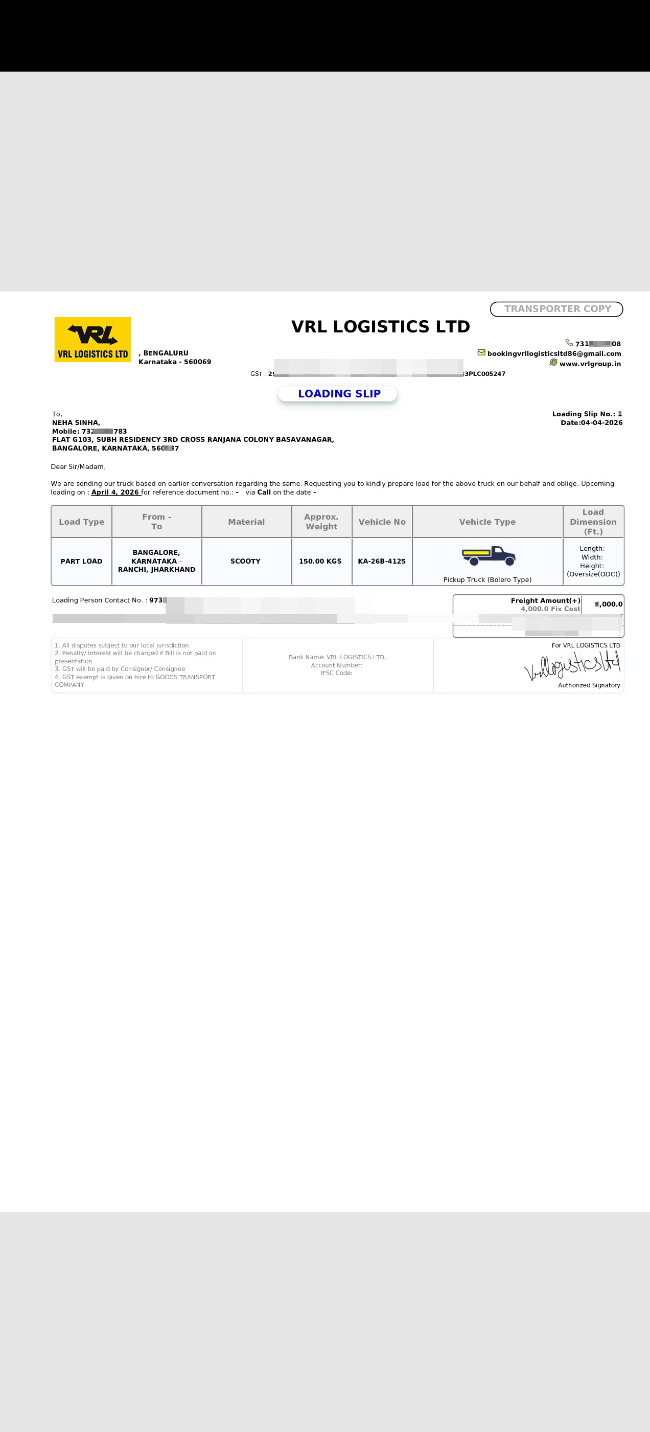 VRL Logistics Fraud