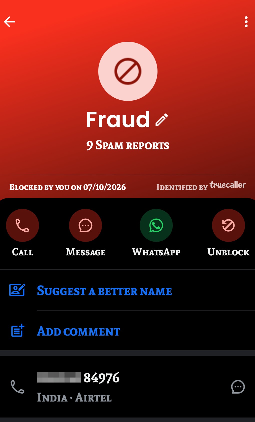 This is a scammer number