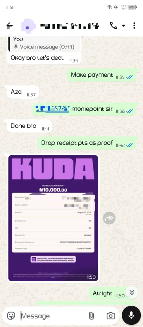 MTN card scam call asking for money to connect with a business