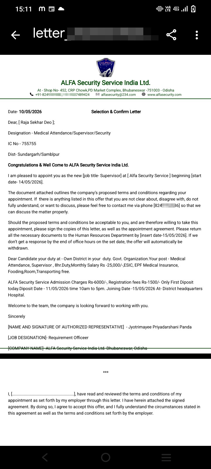 Alfa Sequrity scam in Bhubaneswar  - image 3