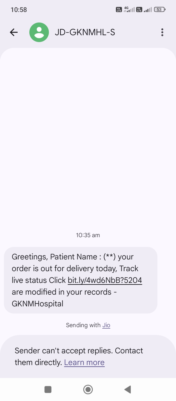 Be cautious of this SMS