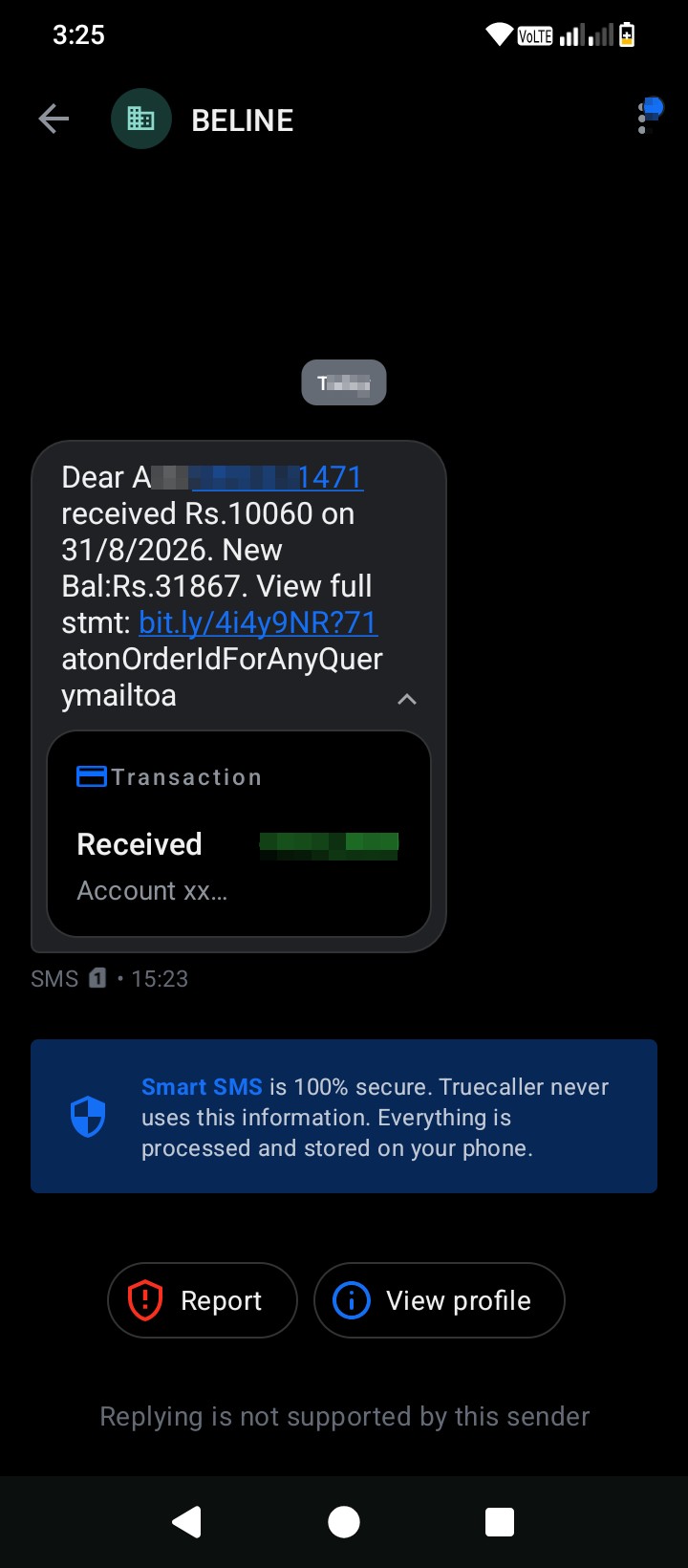 Amount Received Fraud