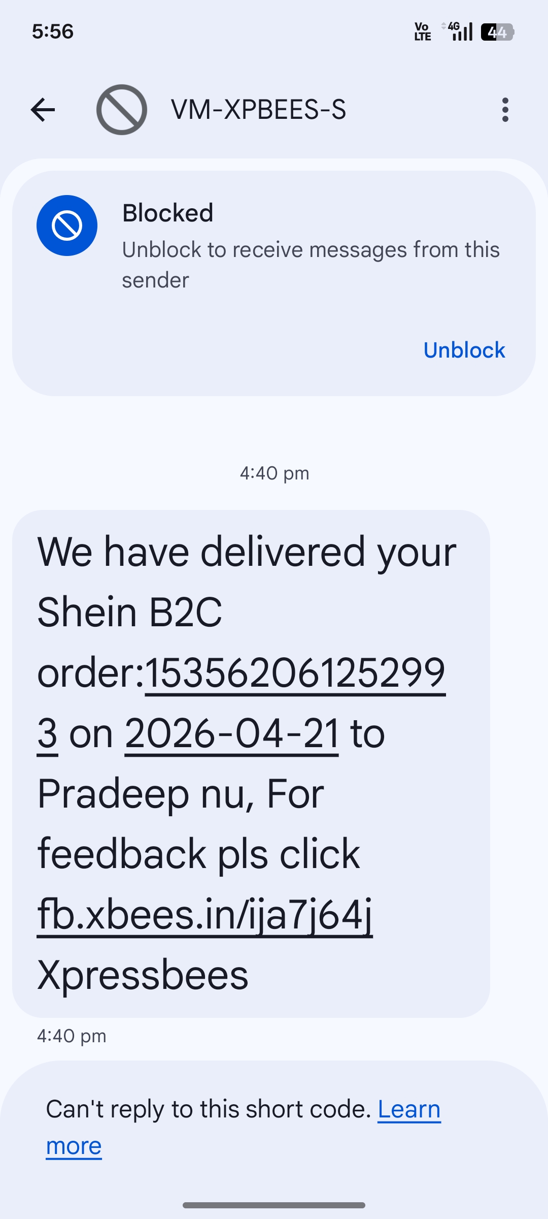 scam by shein india app expressbees