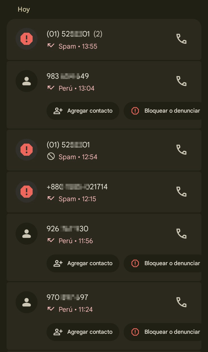I receive the same type of unknown calls every day